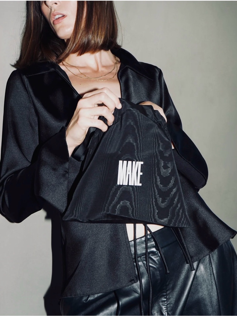 Women’s MAKE Black Drawstring Small Misc. Bag/Pouch